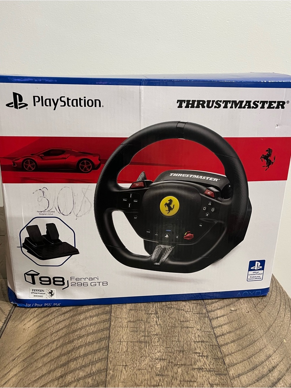 Thrustmaster T98 Ferrari 296 GTB Racing Wheel & Pedal Set Playstation 4/5 & PC
